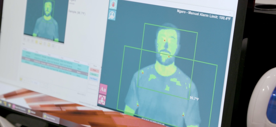 Hitachi visualization suite for elevated body temperature alerts
