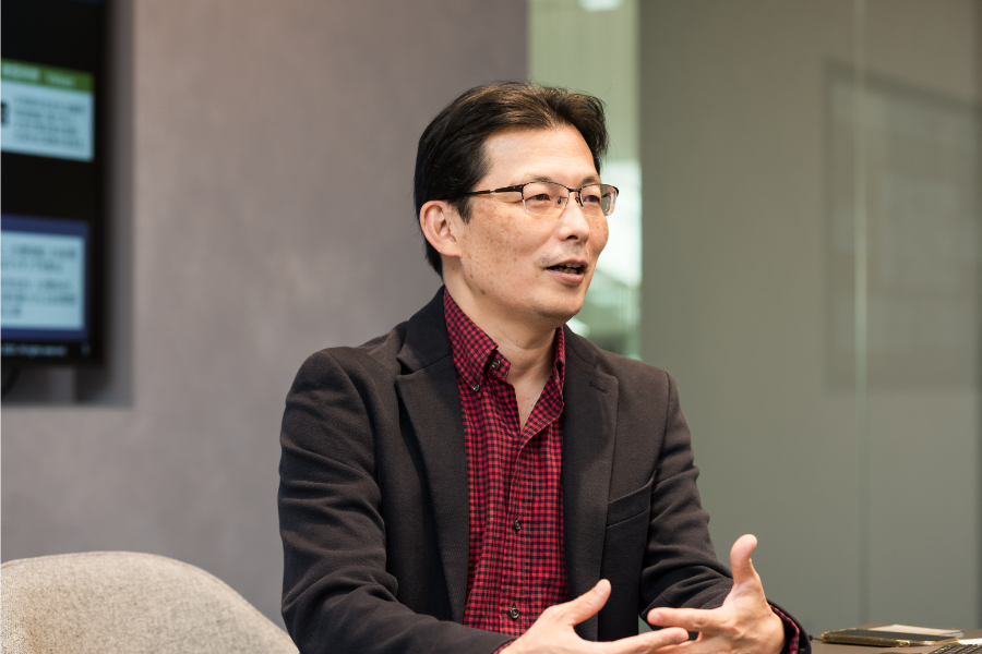 Toshiomi Moriki during the interview